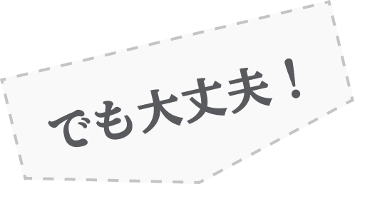 でも大丈夫！